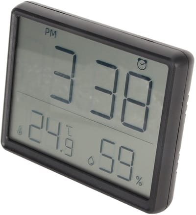 Dailygoody - Elektronische Klok - Digitale Wekker - Draagbaar Ontwerp - Zwart - Temperatuurweergave - Ideaal voor Thuis en Kantoor - Compact form