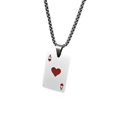 Livano Ketting - Heren - Staal - Nep zilver - Met Hanger - Harten