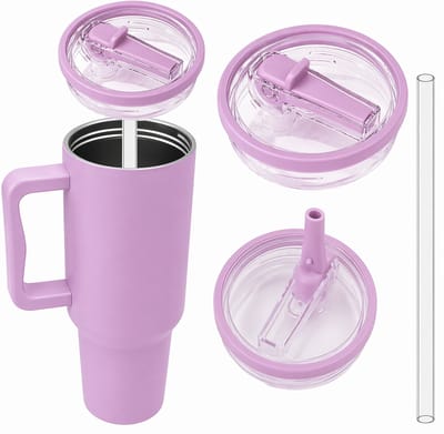 Vervangend Rietjesdeksel voor Stanley - type Quencher H2.0 FlowState Tumbler 1,18L – Lekvrij Flip-Straw Deksel – Herbruikbaar Accessoire Drinkbeker in Paars