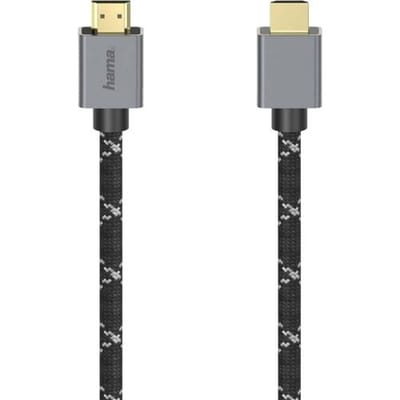 Hama 00200504 HDMI-kabel HDMI Aansluitkabel HDMI-A-stekker, HDMI-A-stekker 2.00 m Grijs, Zwart 8K UHD
