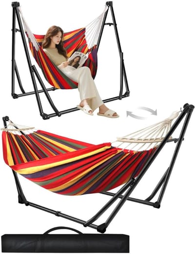 White-Label® Hangmat met Standaard - Hangstoel - Inklapbaar