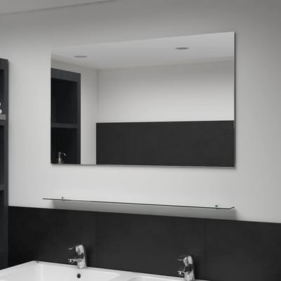 vidaXL - Wandspiegel - met - schap - 100x60 - cm - gehard - glas