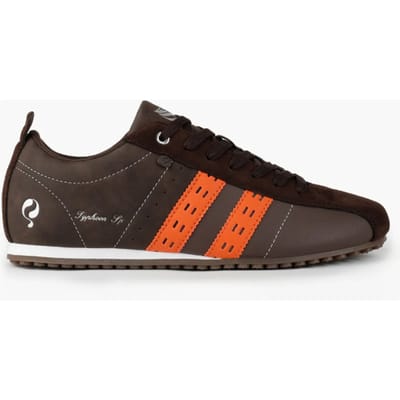 Q1905 Sneaker typhoon sp donkerbruin/oranje