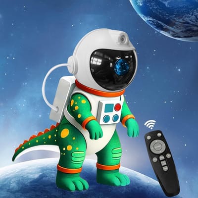 Projector met Dinosaurus Astronaut, 8 Verlichtingsmodi, Timer en Afstandsbediening voor Slaapkamerplafond, Perfecte Cadeau voor Kinderen en Volwassenen, Sterrenhemel en Nachtlicht