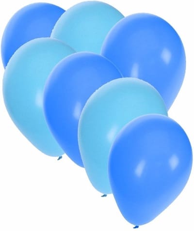 30x ballonnen - 27 cm - lichtblauw / blauwe versiering