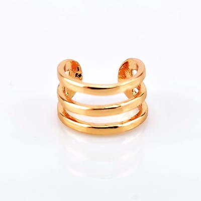 XUPING Vergulde Roségoudkleurig Fake Helix-Oorpiercing Triple Ring