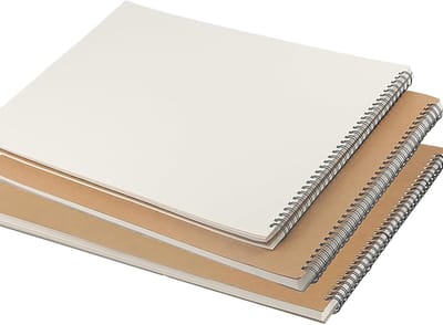 3PCS A3 Schetsboek, 60 Pagina's/30 Vellen Spiral Sketch Pad voor Schilderen, Doodlen en Schetsen, Bruin