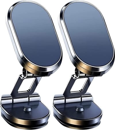 Opvouwbare Magnetische Telefoonhouder voor Auto - 2023 Model - 720° Draaibaar met 8 Krachtige Magneten (Set van 2)