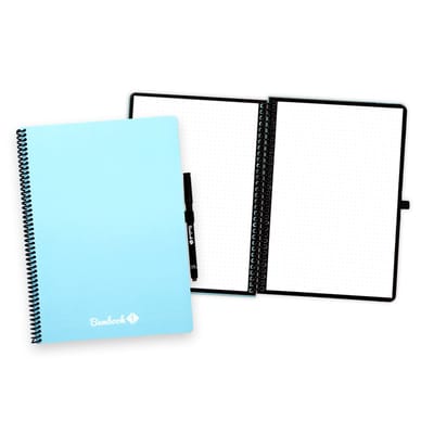 Bambook Colourful uitwisbaar notitieboek - Blauw - A4 - Dotted pagina's - Duurzaam, herbruikbaar whiteboard schrift - Met 1 gratis stift