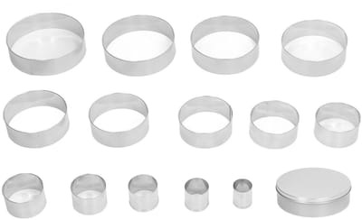 Dailygoods- Koekjessnijset 14-delig - Taartvormen - Roestvrij Staal - Opbergdoos - Duurzaam - Ruimtebesparend - Taartvorm