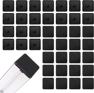 Set van 40 Eindkappen voor Aluminium Profielen 20 x 20 mm, Zwart, Kunststof Beschermkappen, Geschikt voor Constructieprofielen en Vierkante Buizen, Stevig en Duurzaam