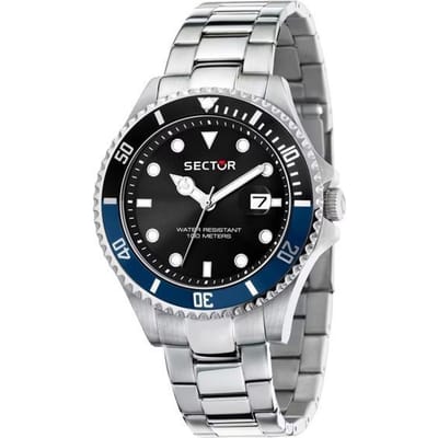 Sector 230 Roestvrij Staal Zwarte Wijzerplaat Quartz R3253161060 100M Herenhorloge zwart