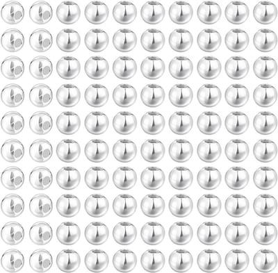 100 Stuks 925 Sterling Zilveren Spacer Kralen 2mm - Gladde Ronde Kralen voor Sieraden, Armbanden en Oorbellen Maken
