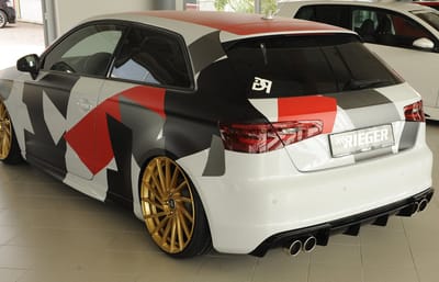 RIEGER - PERFORMANCE REAR DIFFUSER - AUDI S3 8V HATCH & SPORTBACK PRE FACELIFT 13-16 - GLOSS BLACK
