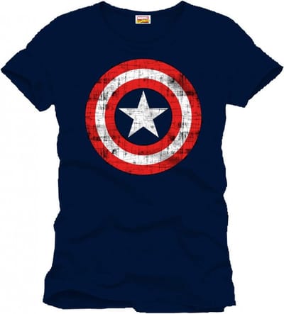 C. America Cracked Shield T-Shirt S