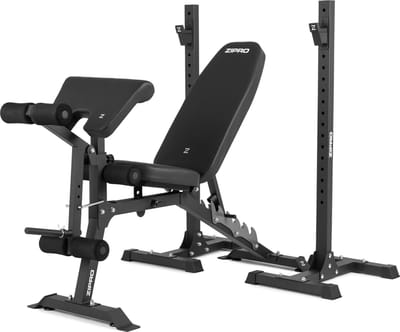Zipro® Superset Multifunctionele opklapbare halterbank met Haltersteun - Buikspierbank Fitness - Workout Bank - Verstelbare trainingsbank als schuine bank - Voor Beginners en Professionele sporters - Duurzaam en Comfortabel