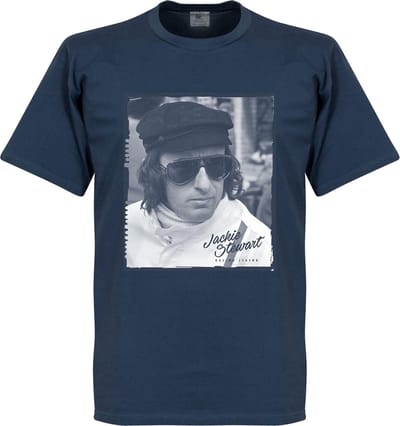 Jackie Stewart Portrait T-Shirt - Navy Blauw - S