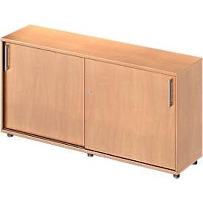 Schäfer Shop Genius Schuifdeurkast TETRIS WOOD, 2 ordnerhoogten, B 1600 mm, hoogte incl. glijders, beukenpatroon
