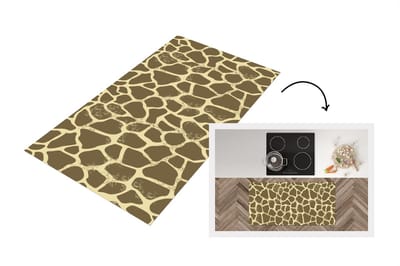 Keukenloper - Loper keuken - Patroon - Giraf - Vacht - 120x60 cm - Keukenloper vinyl