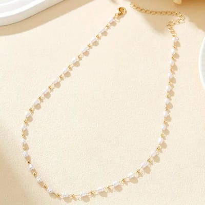 Bovista Ketting - Dames - Staal - Nep zilver - Met Hanger - Nep Goud - Parels