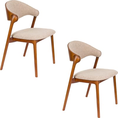 Dutchbone Babington Eetkamerstoelen Walnoot kleur - Set van 2