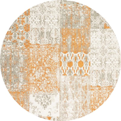 Vintage rond vloerkleed - Patchwork - Tapijten woonkamer - Monarch - 170cm ø