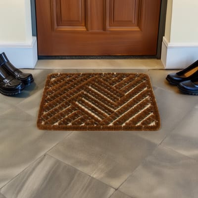 Benson Schoenen borstelmat - bruin - 40 x 60 cm - deurmat/schoenenveger