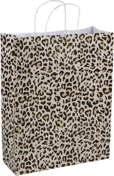 Papieren tasjes 50 stuks - Bruin en Ecru/Beige en Print / Multi colour - A3 32x41x12 - Cadeautasjes - Papieren tasjes met handvat