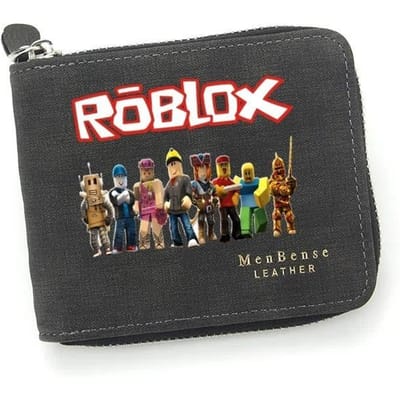 Perfecte MenBense Roblox Cartoon Print Korte Rits Lederen Portemonnee Kaarthouder Draagbare Portemonnee Voor Kinderen Tieners Dagelijks School Reizen Gebruik 11.5x2.5x9.5cm