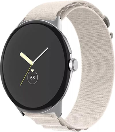 Strap-it Nylon Alpine bandje geschikt voor Google Pixel Watch 5 (41 mm) / 4 (41 mm) / 3 (41 mm) / 2 / 1 - Sterrenlicht / starlight