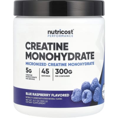 Nutricost, Atletische Prestaties, Creatine Monohydraat, Blauwe Framboos, 10,7 oz (300 g)