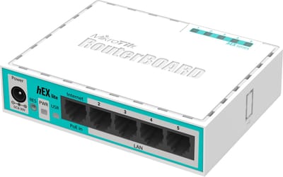 MikroTik Hex lite rb750r2 5x Ethernet 850MHz CPU 64MB RAM MPLS Router RouterOS L4 - Router Without Wireless Network