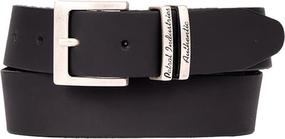 Petrol Industries Riem Heren - Broekriem - Verstelbaar - Leer - Zwart - 85 cm - S