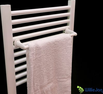 WillieJan Radiator handdoeken droog rek 960W – Wit – 1 stang – 60 cm – Radiatorbevestiging – Zonder boren
