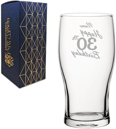 Gepersonaliseerd pintglas - Graveerglas verjaardag - Cadeau geven - Permanente gravure - 560 ml - Kleurloos