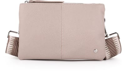 Michelle bags & accessories - Crossbodytas - Schoudertas - Luxe Geweven Schouderband - Handtas dames - Taupe