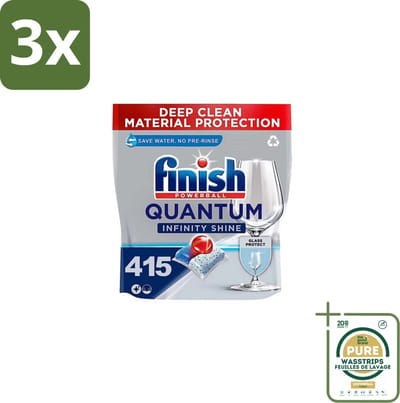 3 x Finish – Vaatwastabletten – Quantum Infinity Shine – 83 Capsules - Grootverpakking - Vaatwastabletten - Vaatwasmachine - Glasbescherming - Reiniging - Vlekken