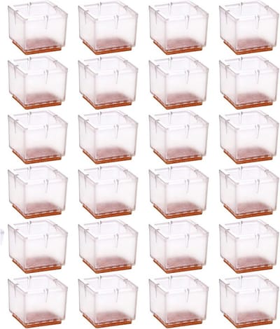 Houten Vloerbeschermers voor Stoelen - Silliconen Doppen met Vilten Pads, Ideaal voor Meubels op Tapijt en Harde Vloeren - Set van 24 Stuks (1-1/4" tot 1-3/8")