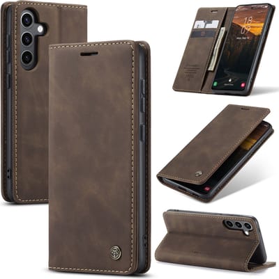 CaseMe Hoesje - Geschikt voor Samsung Galaxy S24 FE Hoesje - CaseMe 013 Book Case - Donkerbruin