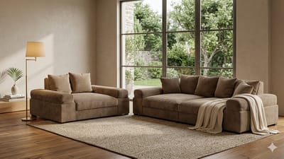 zitbank big sofa fatguy- combo deal- taupe- zetelsenbedden