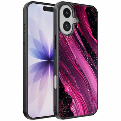 Geschikt voor iPhone 17 Telefoonhoesje met marmer opdruk - TPU backcover case marble design - Paars Roze - Smartphonica geschikt voor iPhone 17