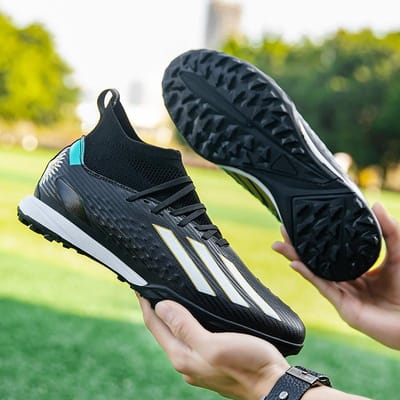 Chaussures de Football Montantes Compétition AG Chaussures de Football à Crampons Spéciales Chaussures d'Entraînement Football Modèles Homme 42