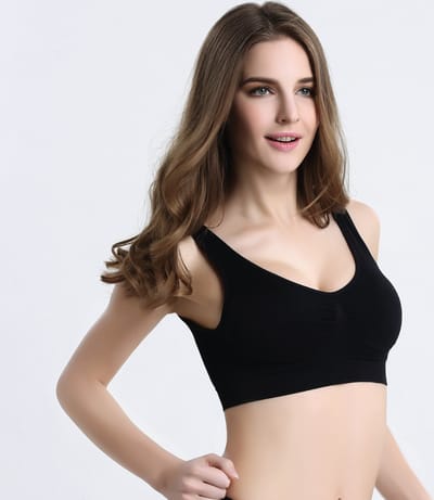 Soft Bra with removable pads - zacht BH met uitneembare pads - L - zwart