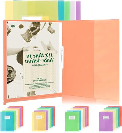 24 Stuks A4 Plastic Snelle Bestanden Mappen met Naamlabel, Kleurvol en Duurzaam voor School en Kantoor, Ideaal voor Organisatie en Archivering