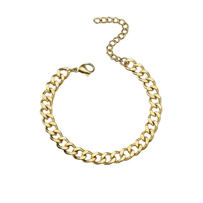 Plux Fashion Classic Armband - Goud - 5mm/18cm + 5cm Verlengstuk - Sieraden - Gouden Armband - Classic Bracelet - Stainless Steel - Schakel Armband - Sieraden Cadeau - Luxe Style - Duurzame Kwaliteit - Moederdag Cadeau - Vaderdag Cadeau