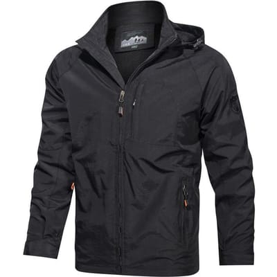 Lente en Herfst Nieuwe Herenjas Jas Heren Sport Tooling Dun Winddicht Effen Kleur Alles Passend Casual Met Capuchon 5XL