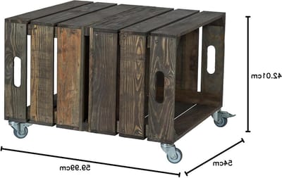 Fruitkisttafel met wieltjes - Bijzettafel houten kist - Opbergen en decoreren - Robuust en massief hout