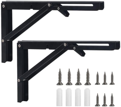 Dailygoods- Klapscharnier 200mm - Inklapbare Plankdrager - Zwaar Belast - Metalen Bevestigingen - Vergrendeling - Corrosiebestendig