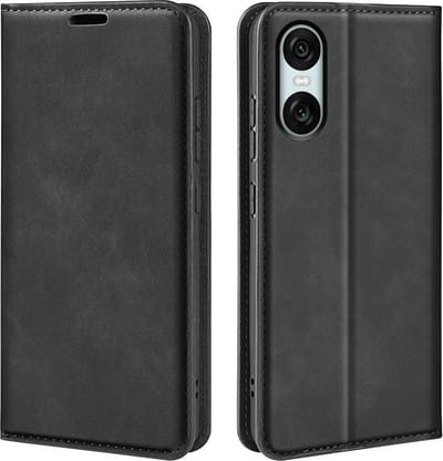 MobyDefend Hoesje - Geschikt voor Sony Xperia 10 VI - Luxe Wallet Bookcase (Magnetische Sluiting) - Zwart