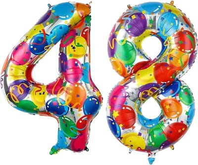 Cijfer Ballonnen Ballon Cijfer 48 Verjaardag Versiering Feest Helium Ballonnen Cijferballon Folieballon Kleur Xl Formaat